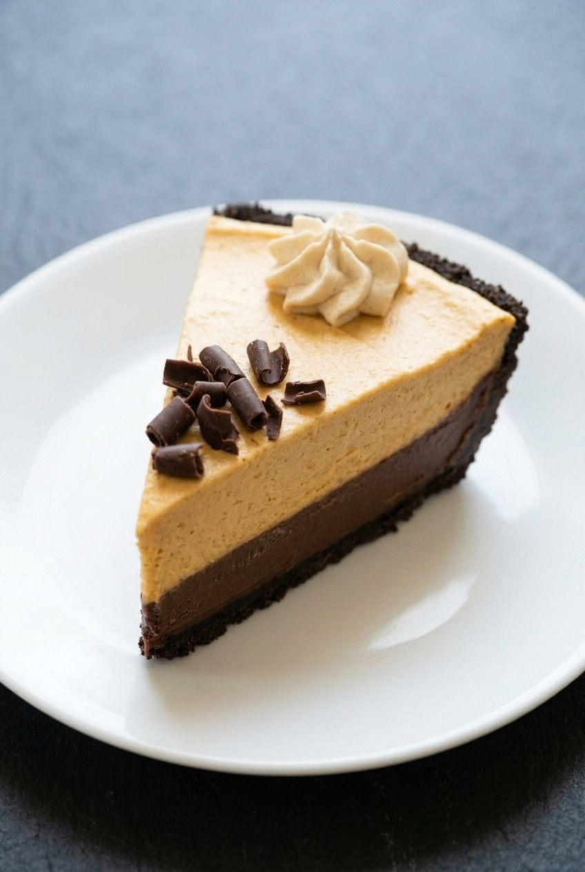 pumpkin chocolate silk pie served