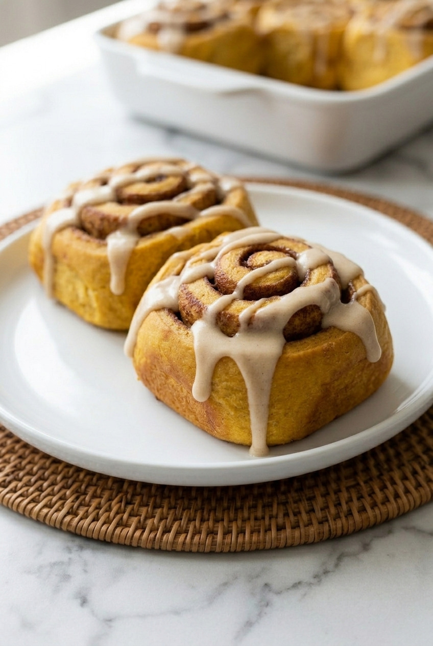 pumpkin cinnamon rolls dinner scene