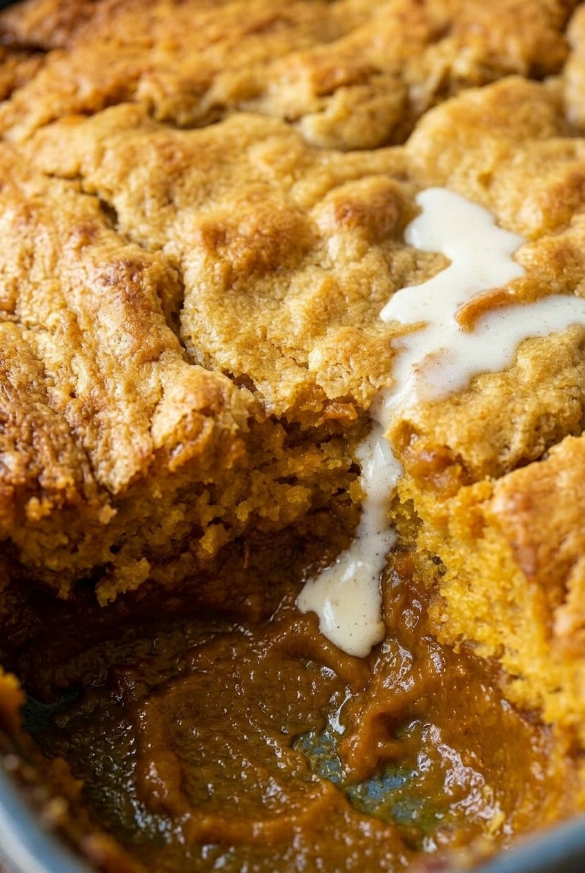pumpkin cobbler close up