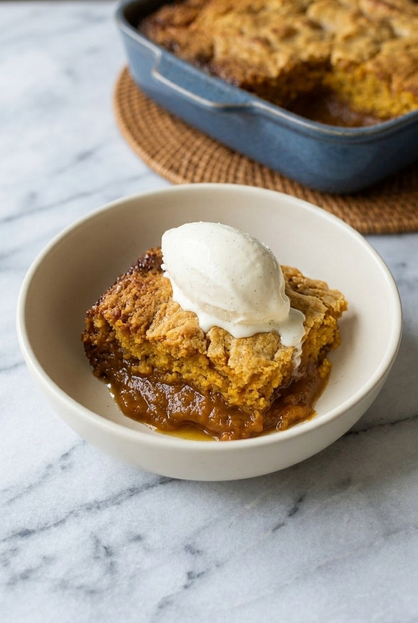 pumpkin cobbler side view