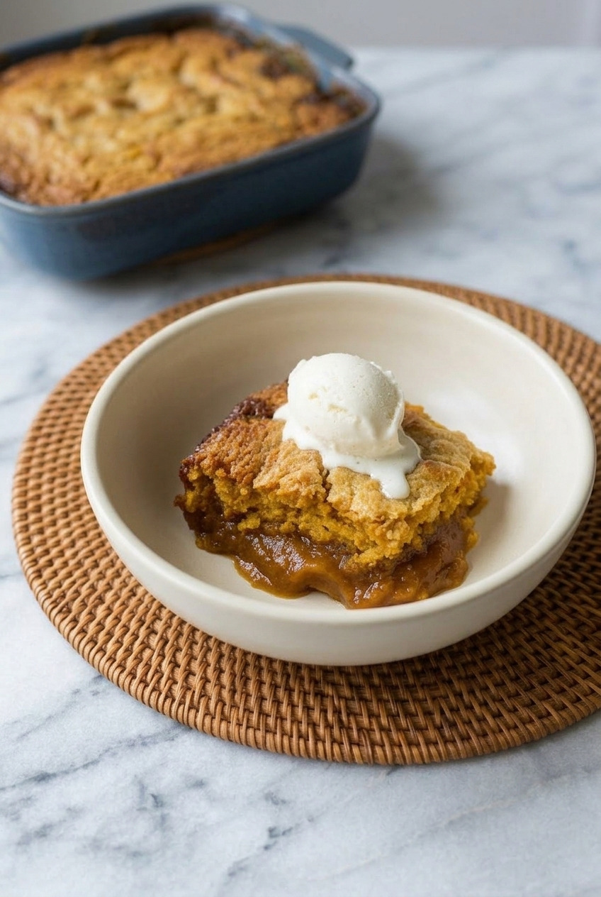 pumpkin cobbler served
