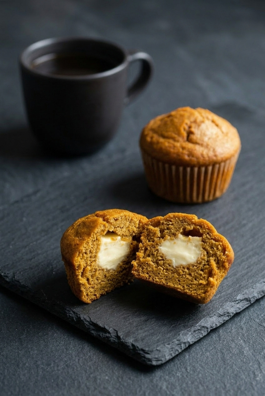 pumpkin cream cheese muffins dinner scene
