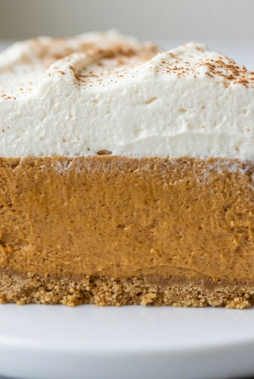 pumpkin cream pie close up