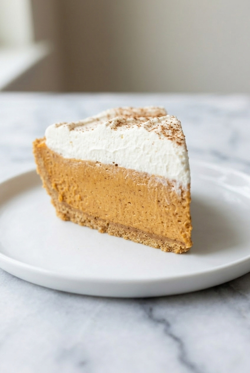 pumpkin cream pie side view