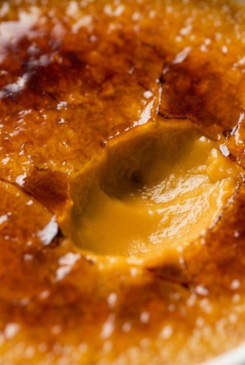 pumpkin creme brulee close up