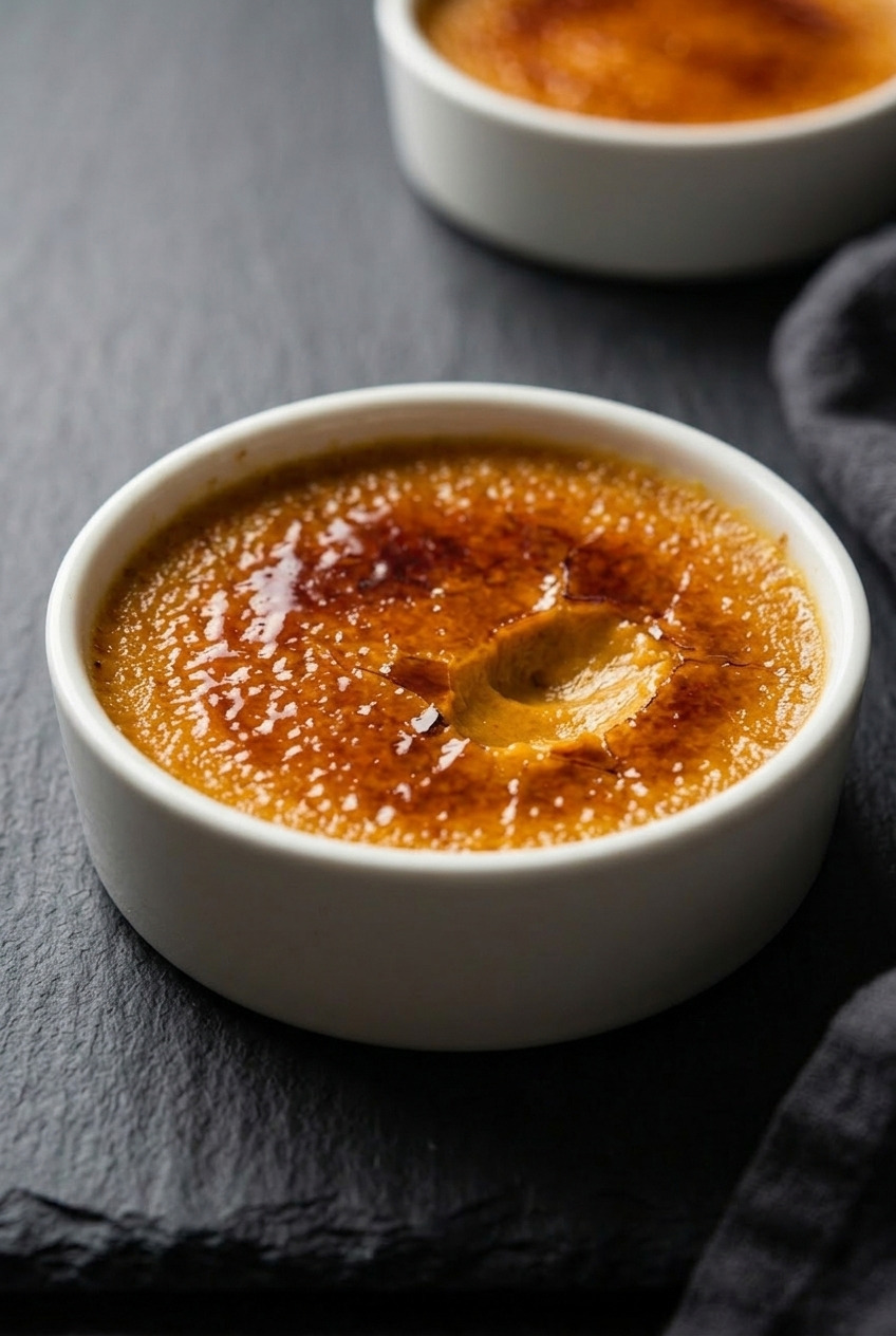pumpkin creme brulee side view