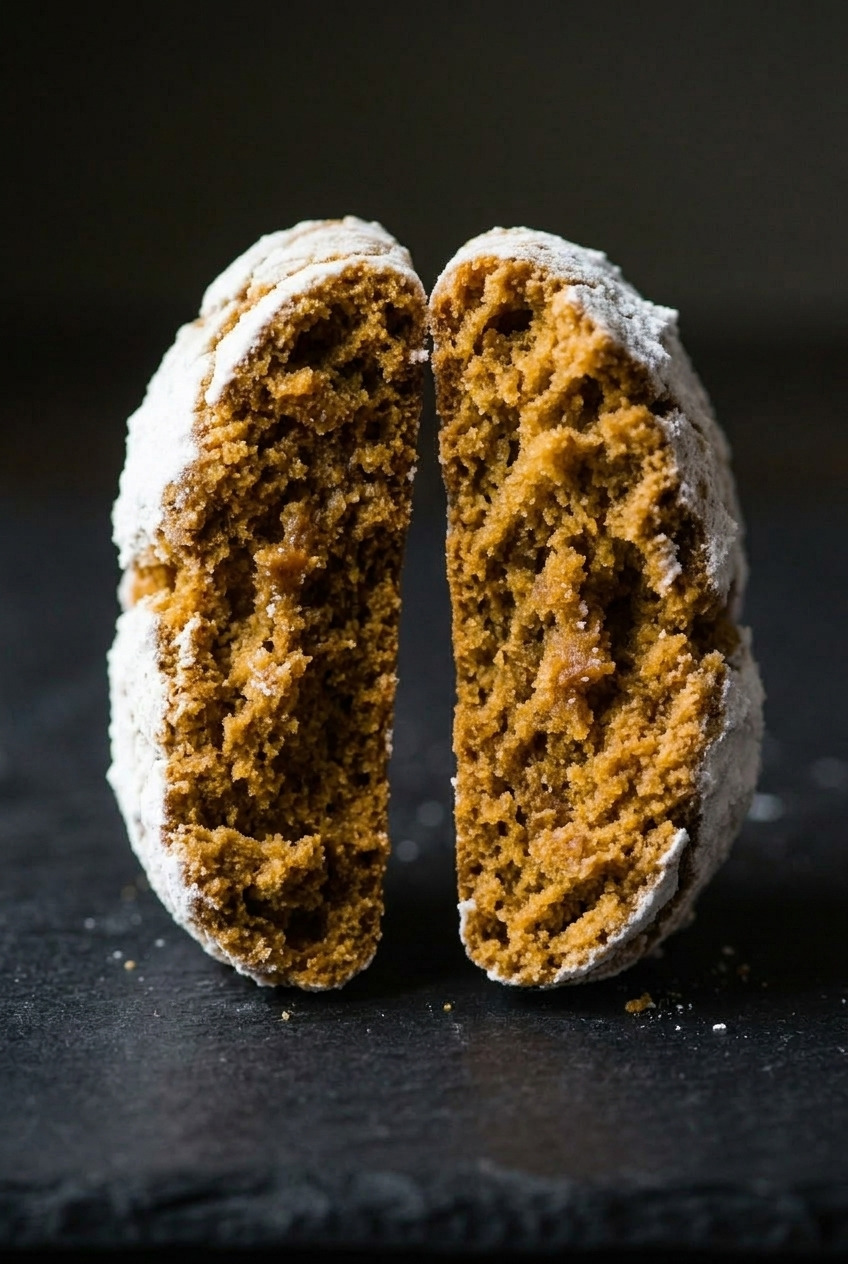 pumpkin crinkle cookies close up