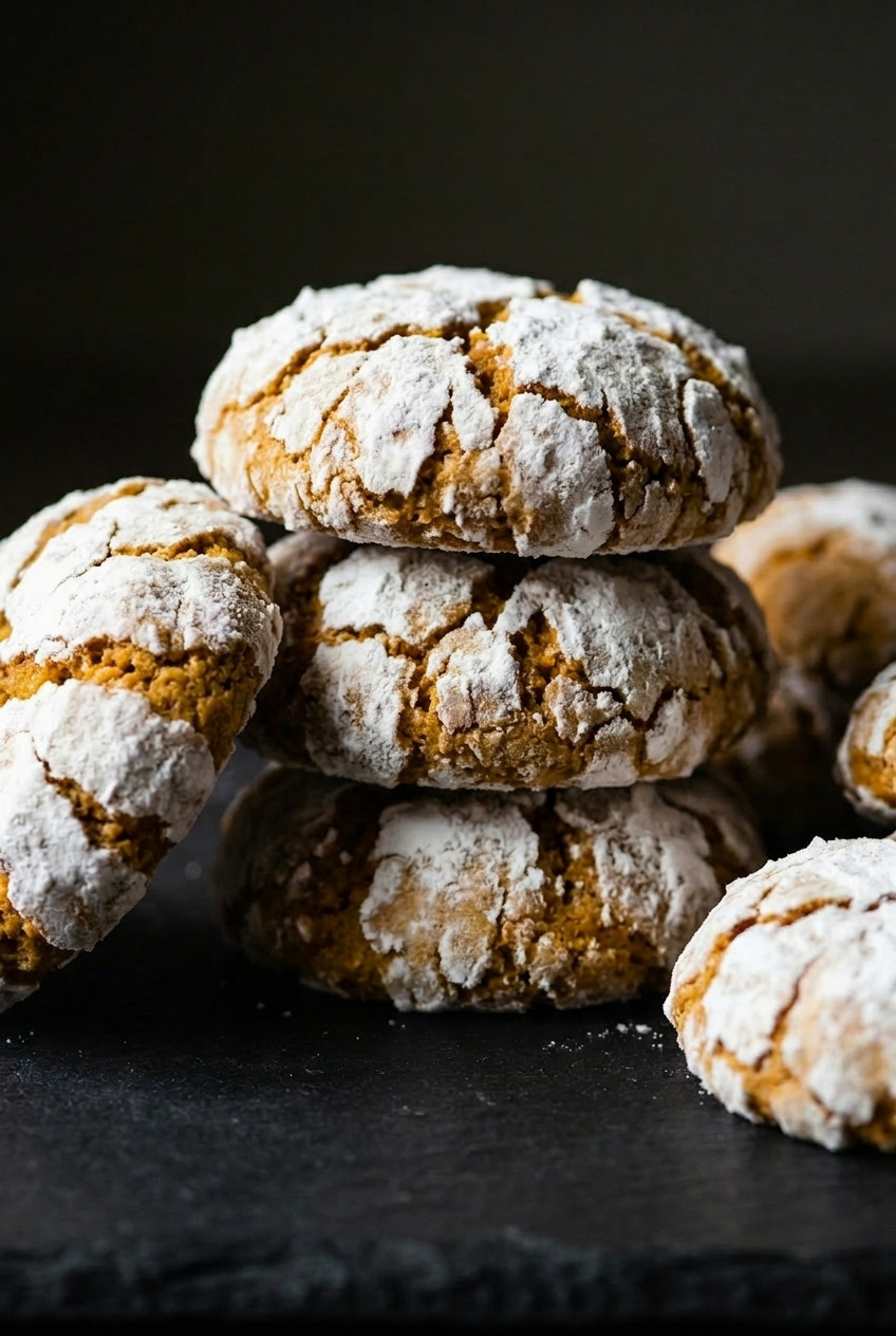 pumpkin crinkle cookies side view