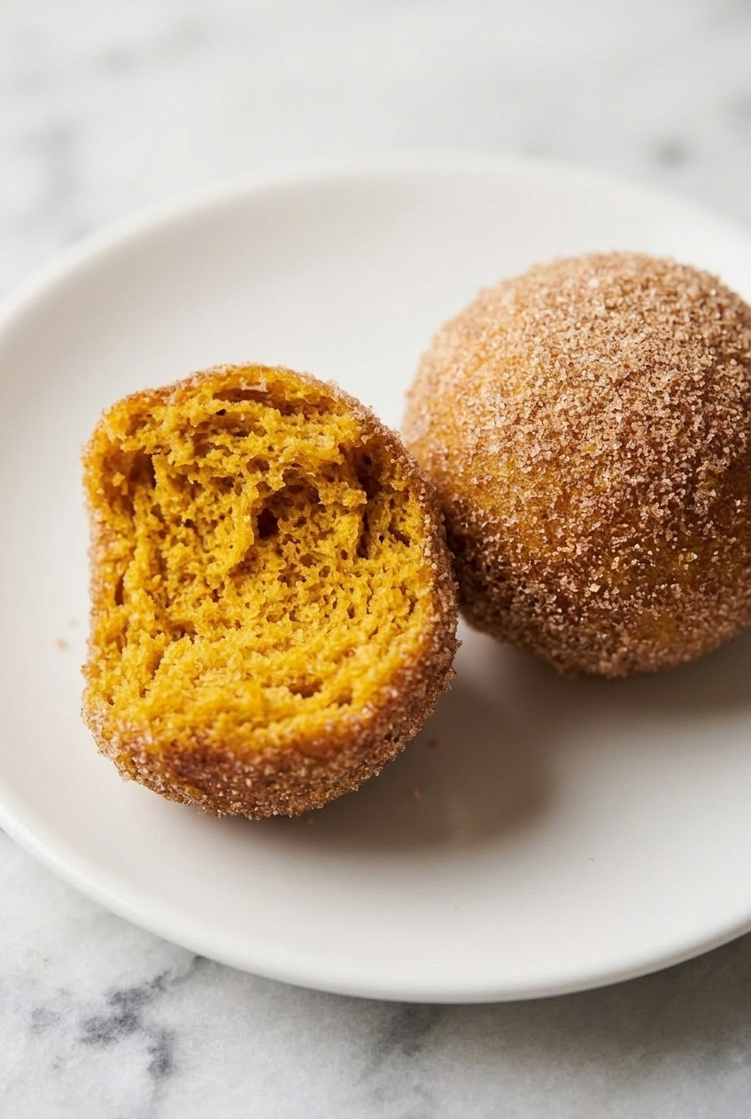 pumpkin donut holes close up