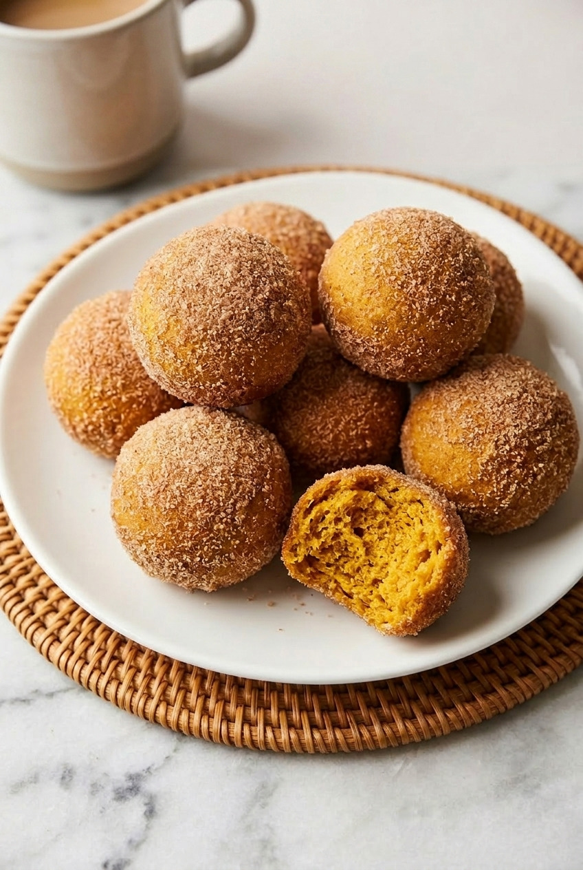 pumpkin donut holes dinner scene
