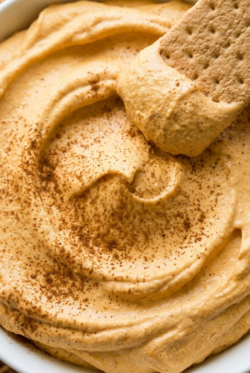pumpkin fluff dip close up