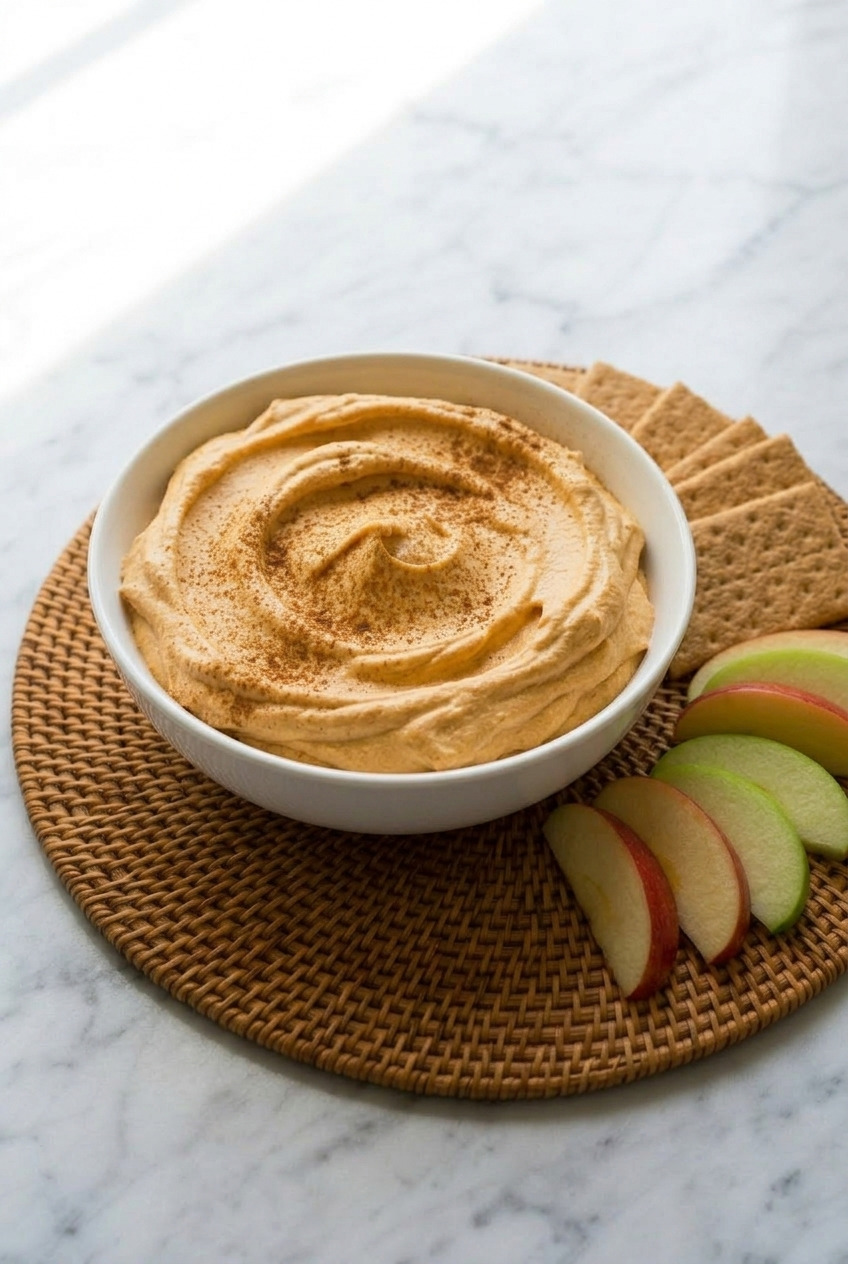 pumpkin fluff dip side view