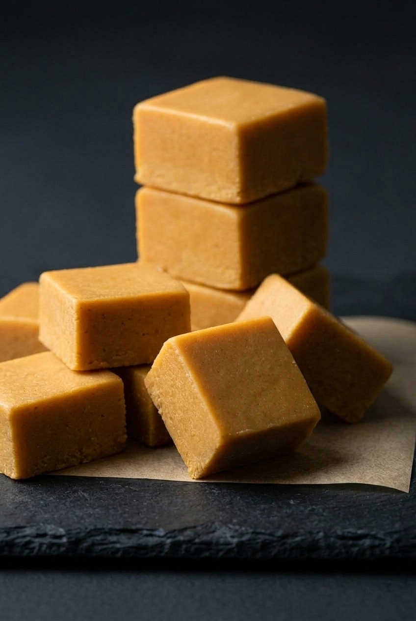 pumpkin fudge side view