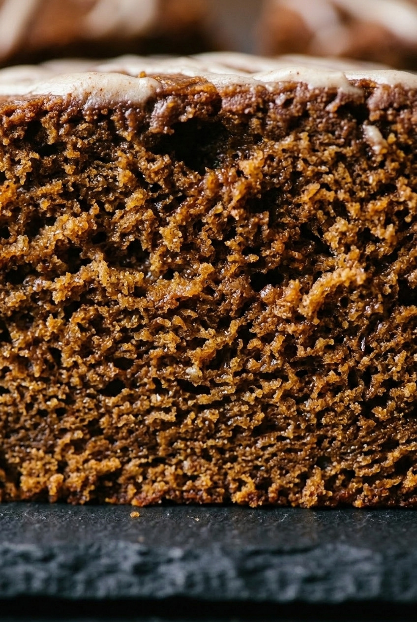 pumpkin gingerbread snacking cake close up