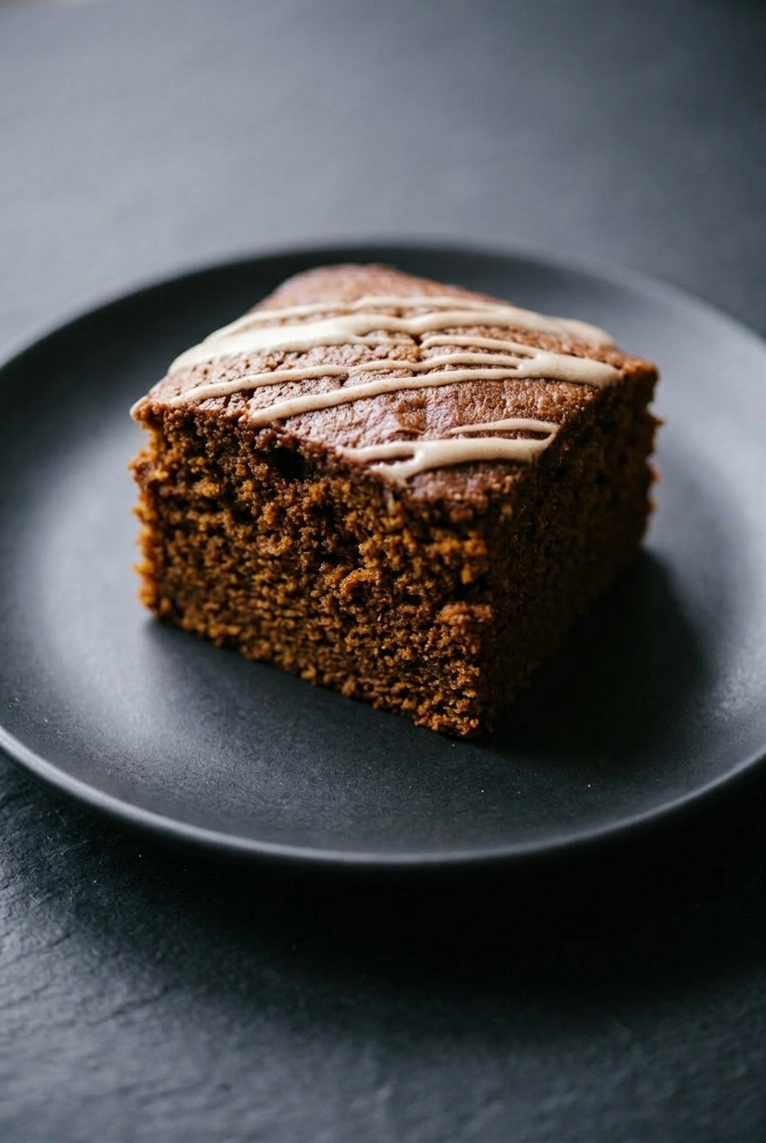 pumpkin gingerbread snacking cake side view