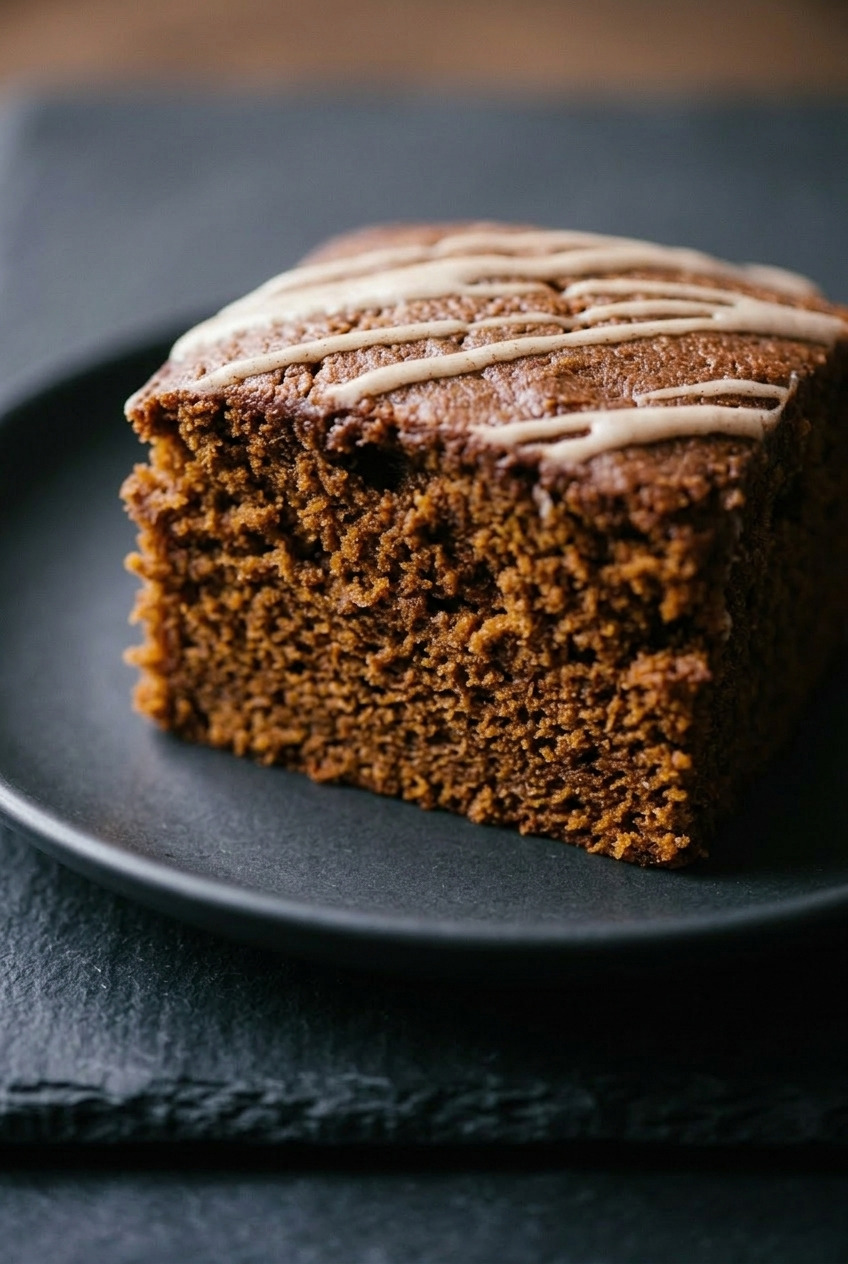pumpkin gingerbread snacking cake served