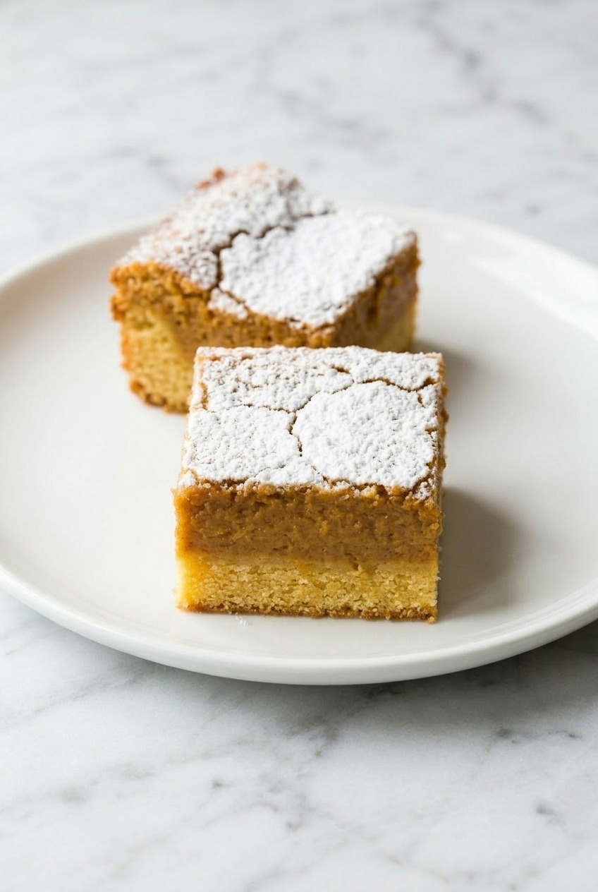 pumpkin gooey butter bars served