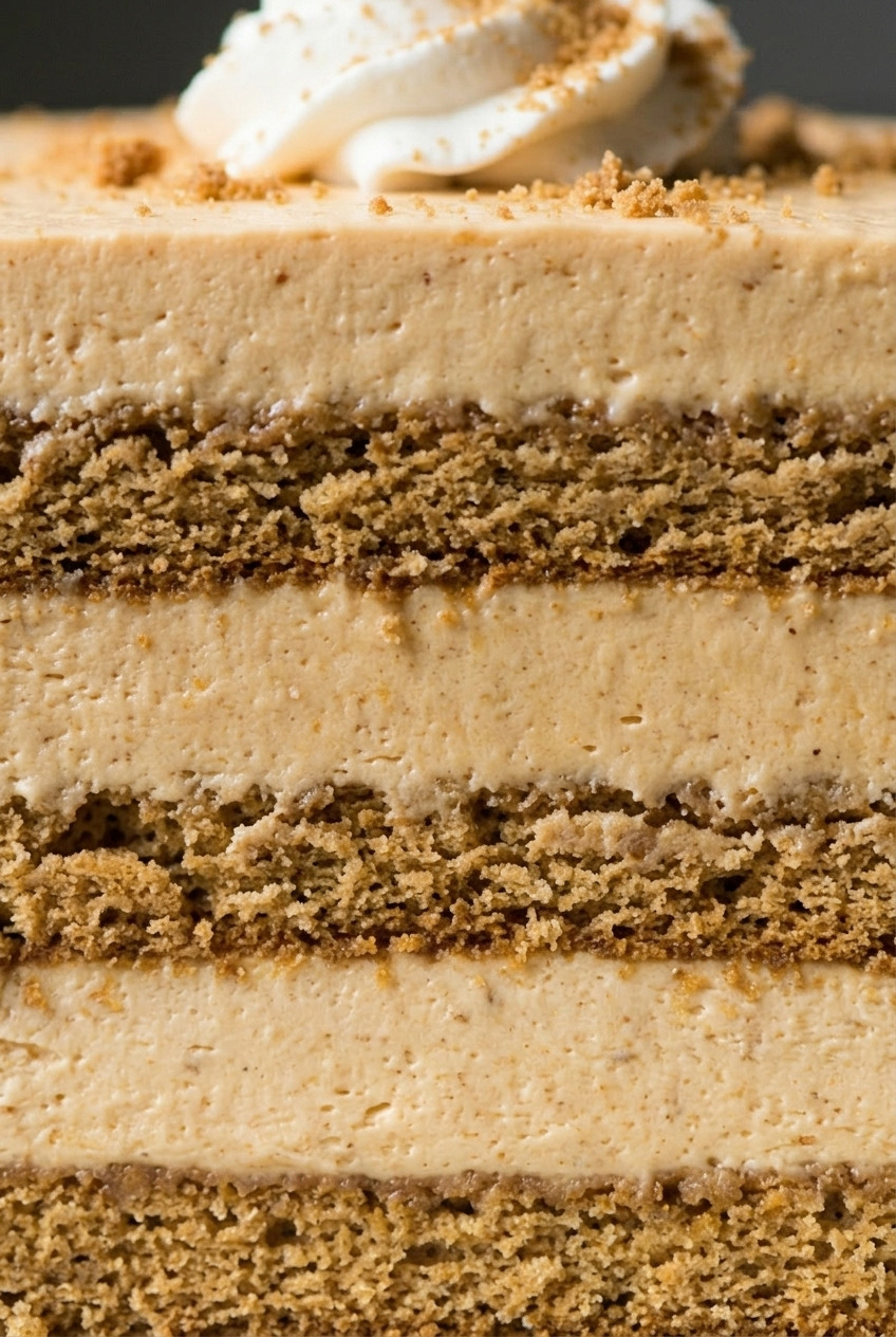 pumpkin icebox cake close up