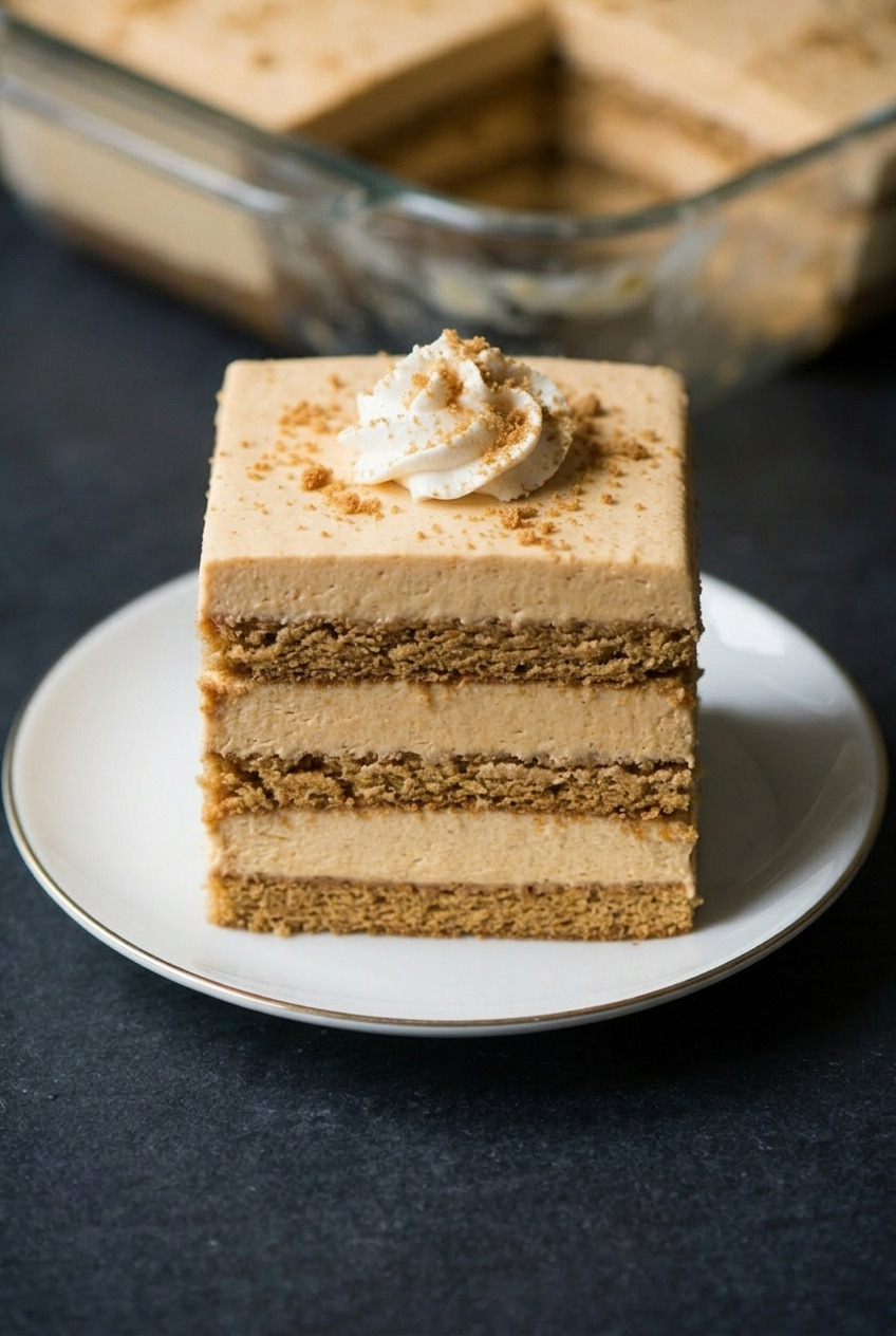 pumpkin icebox cake served