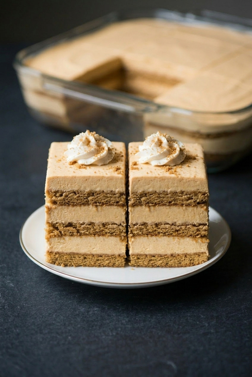 pumpkin icebox cake dinner scene
