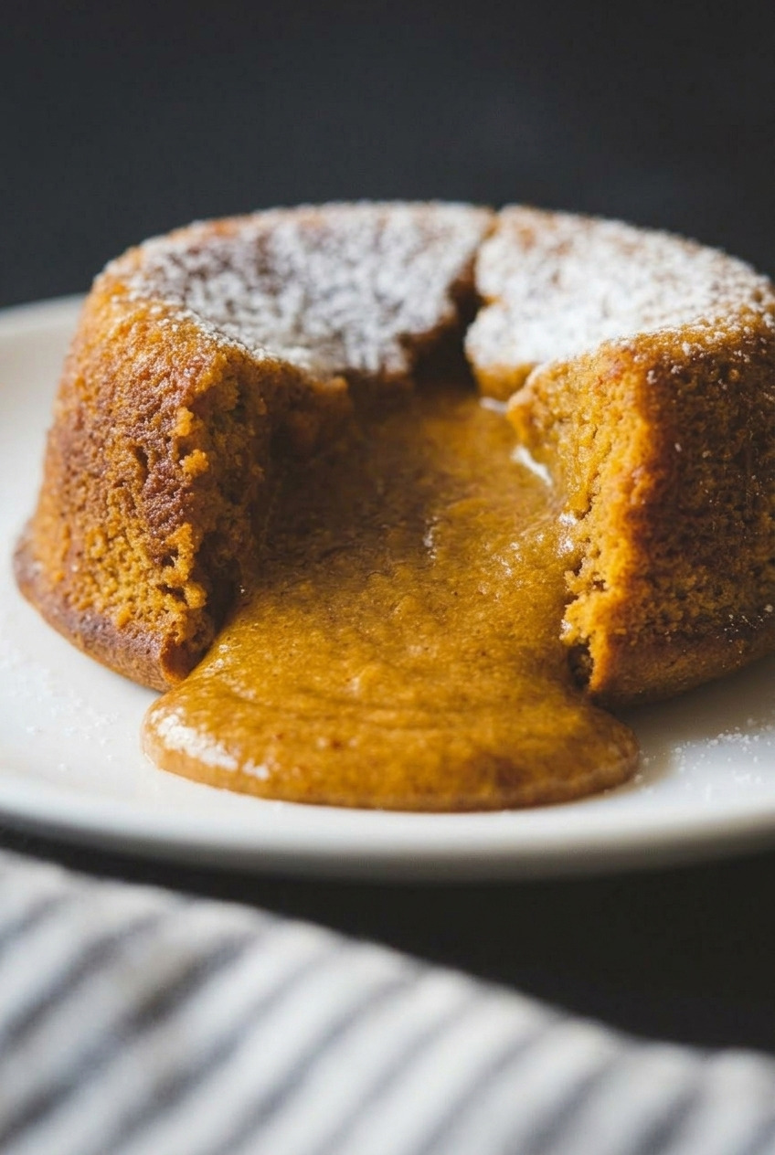 pumpkin lava cake side view