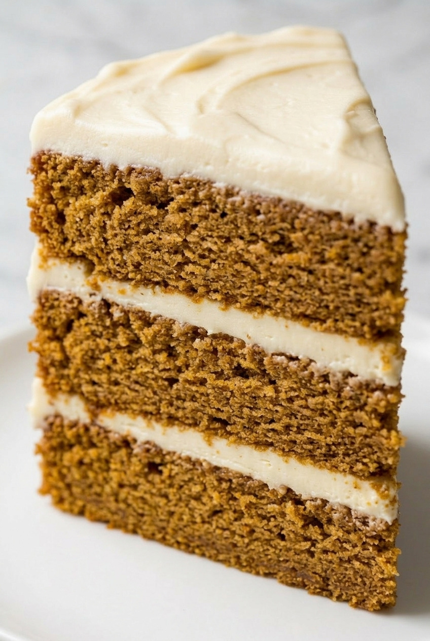 pumpkin layer cake close up