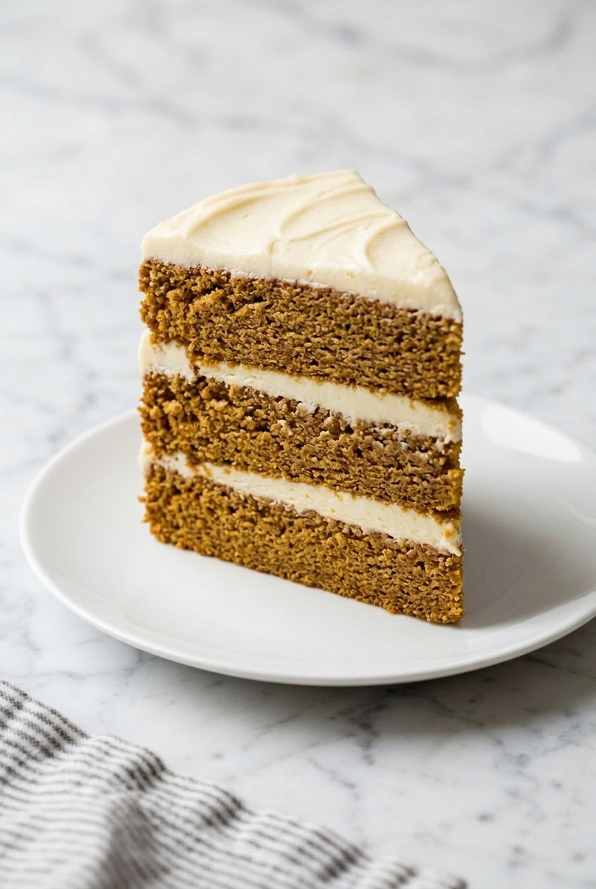 pumpkin layer cake served