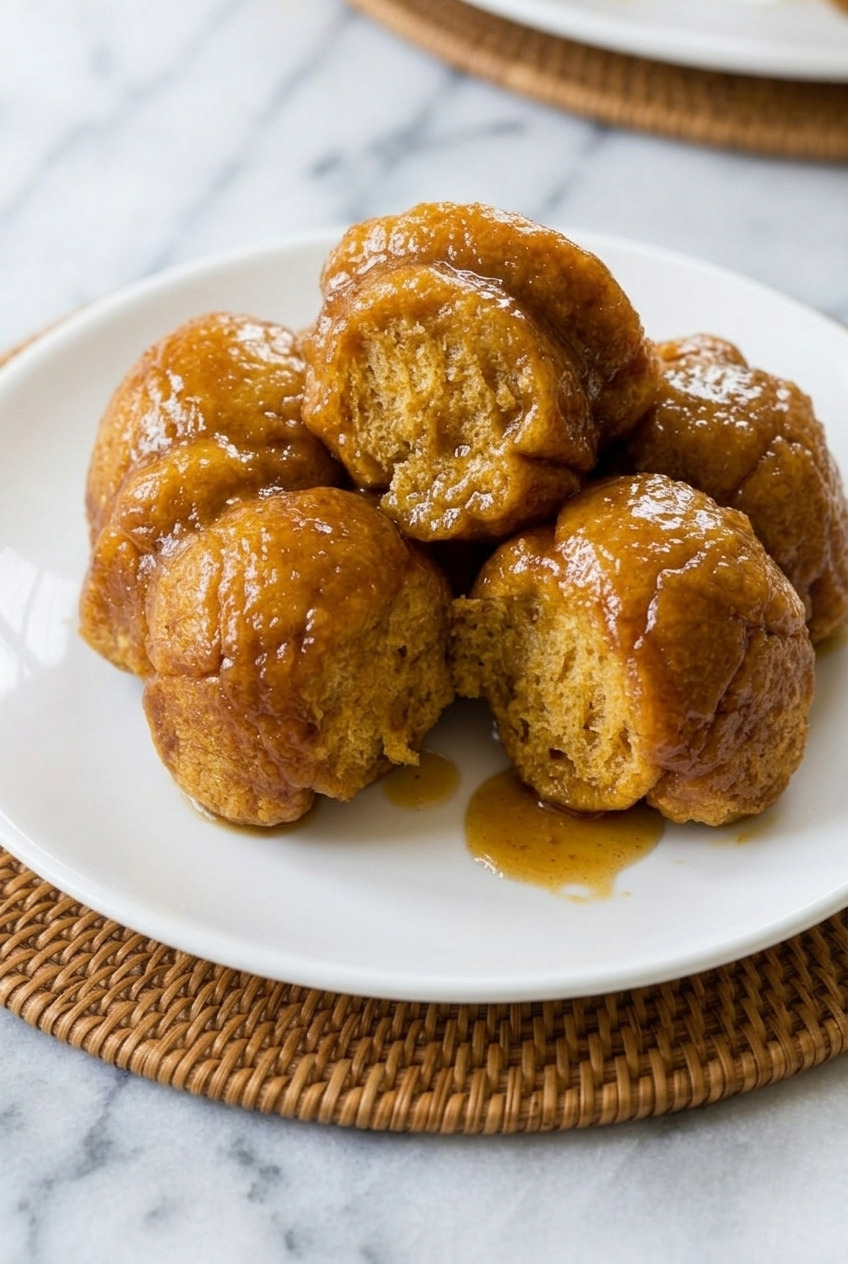 pumpkin monkey bread served