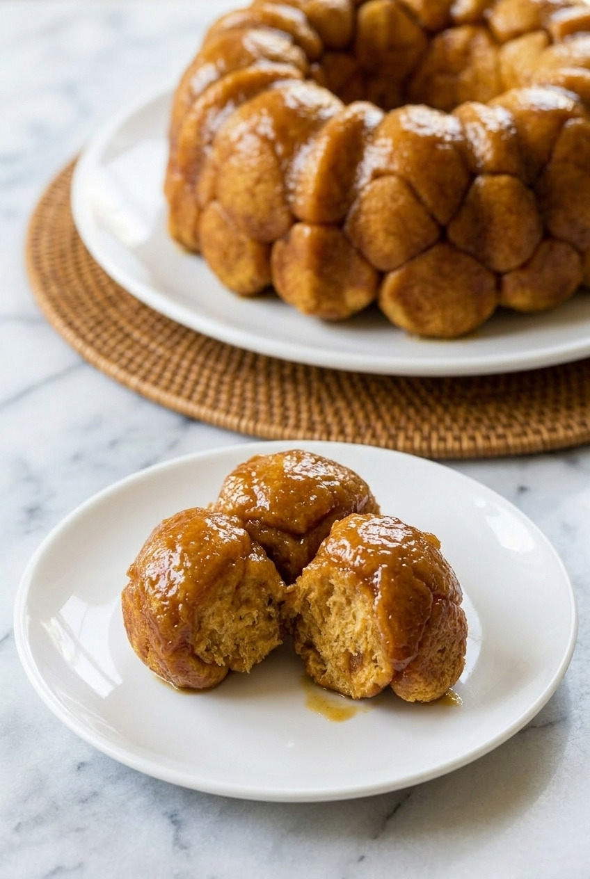 pumpkin monkey bread dinner scene