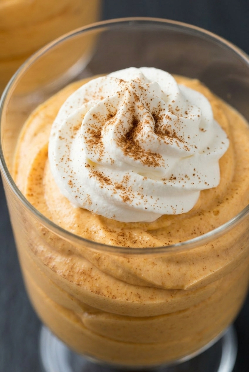 pumpkin mousse close up