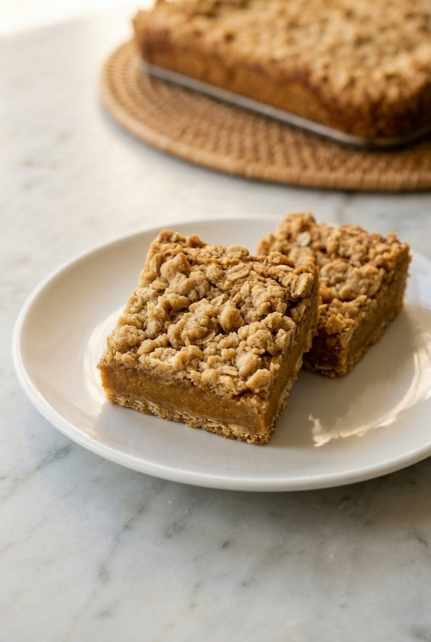 pumpkin oatmeal bars served