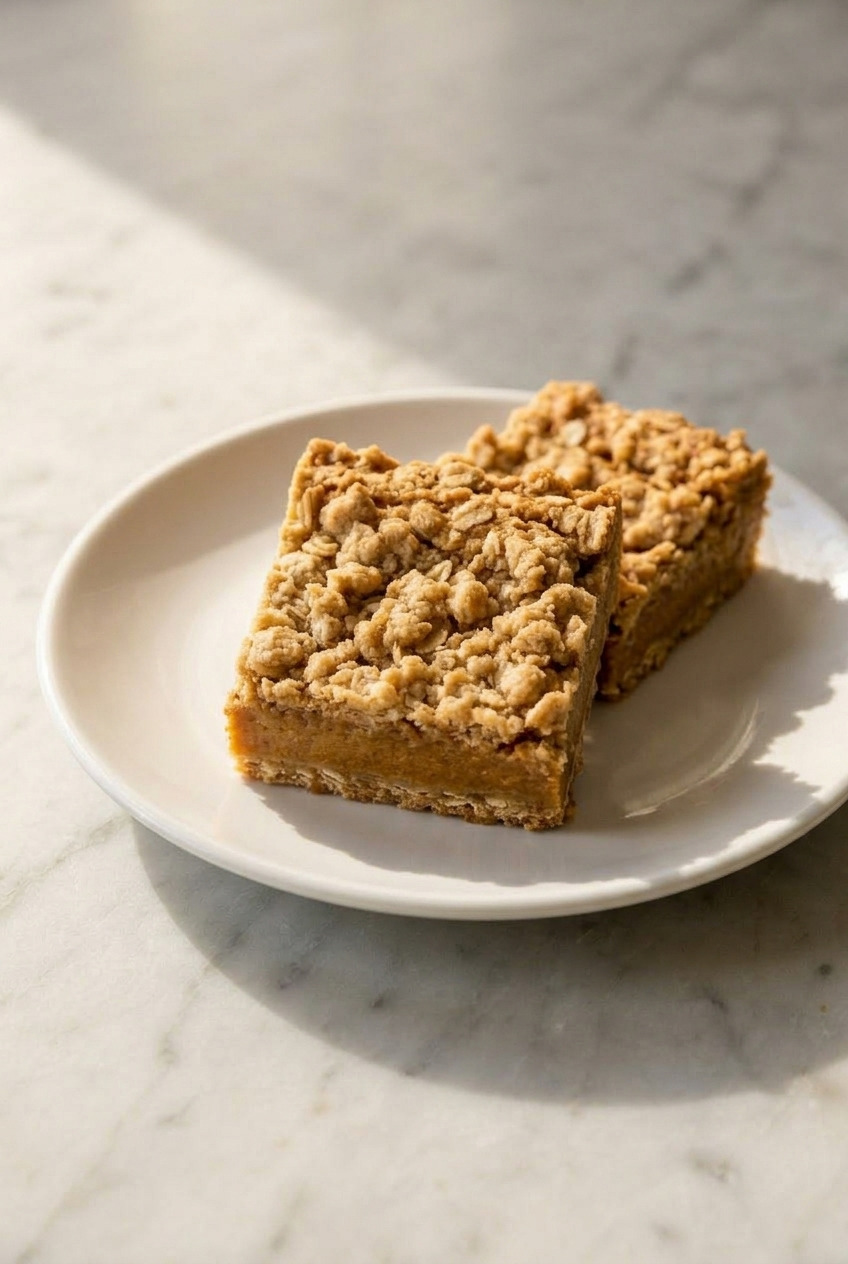 pumpkin oatmeal bars side view