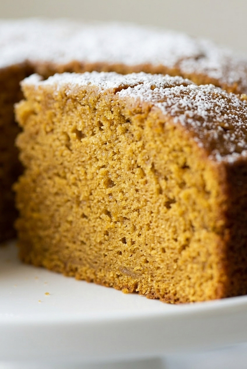 pumpkin olive oil cake close up