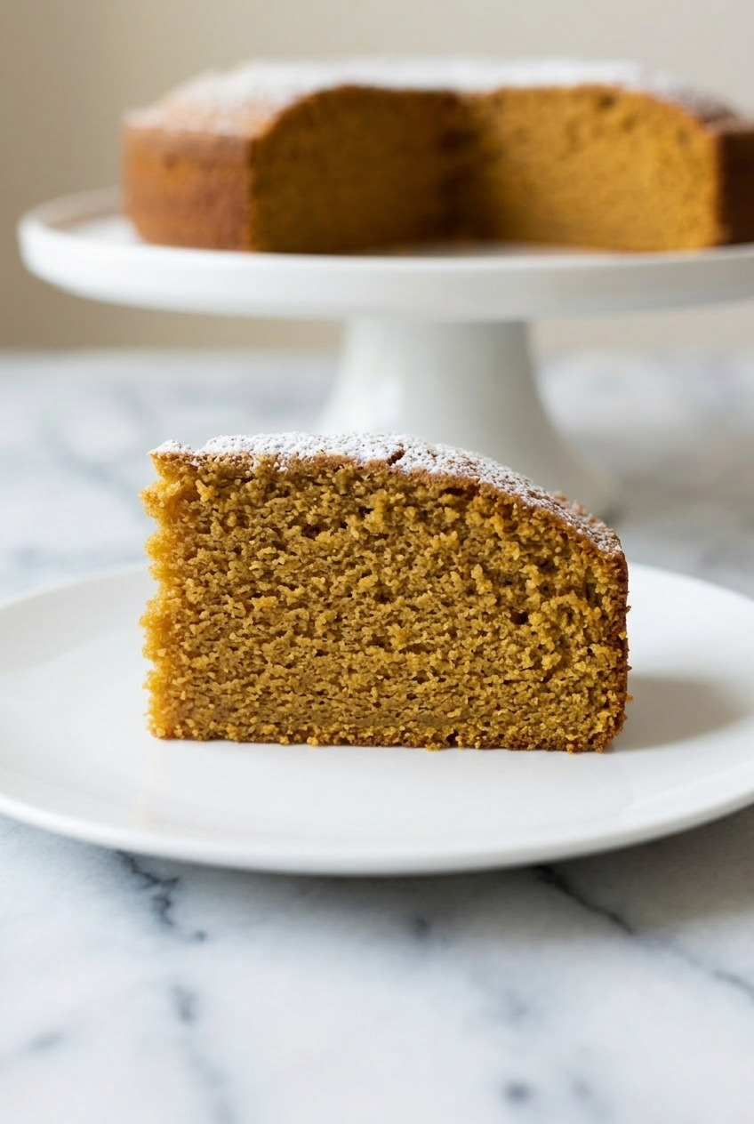 pumpkin olive oil cake dinner scene