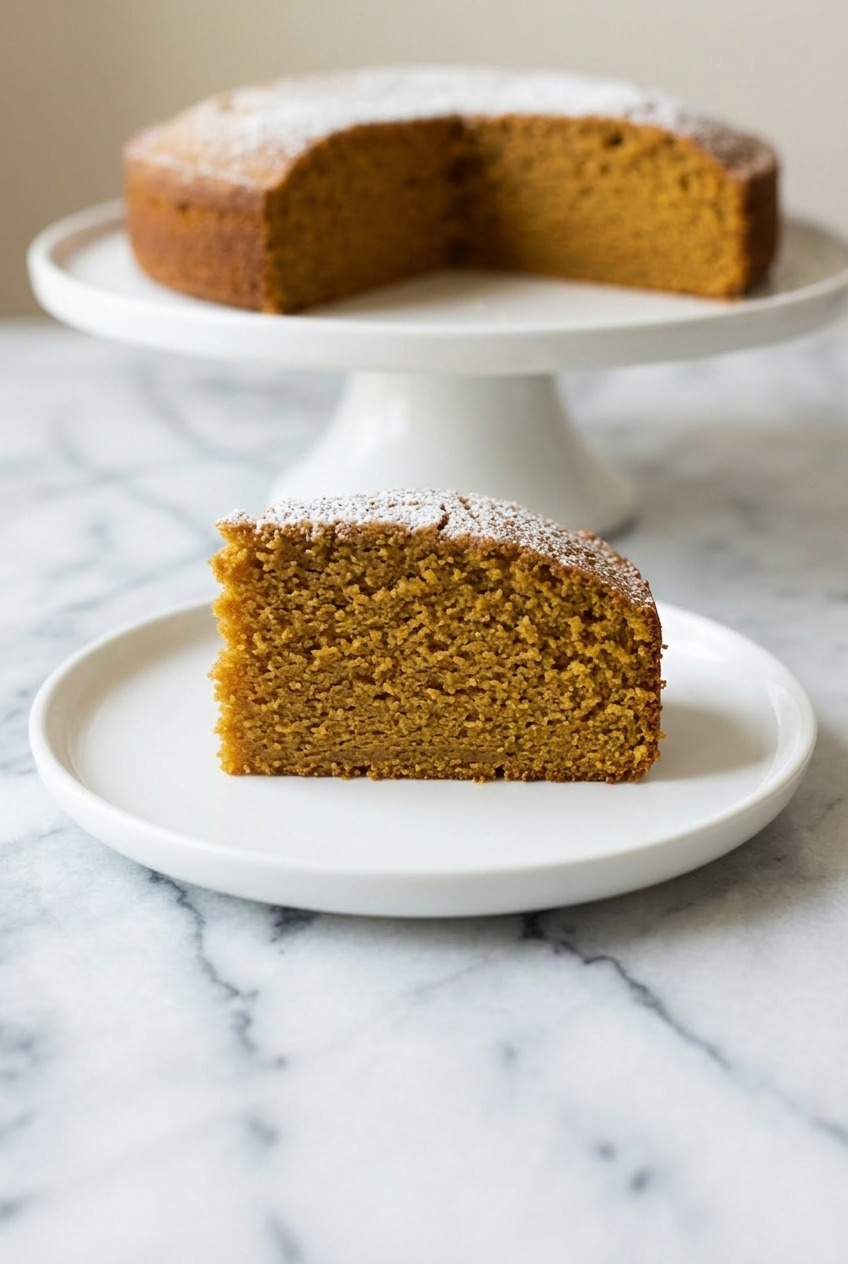 pumpkin olive oil cake side view