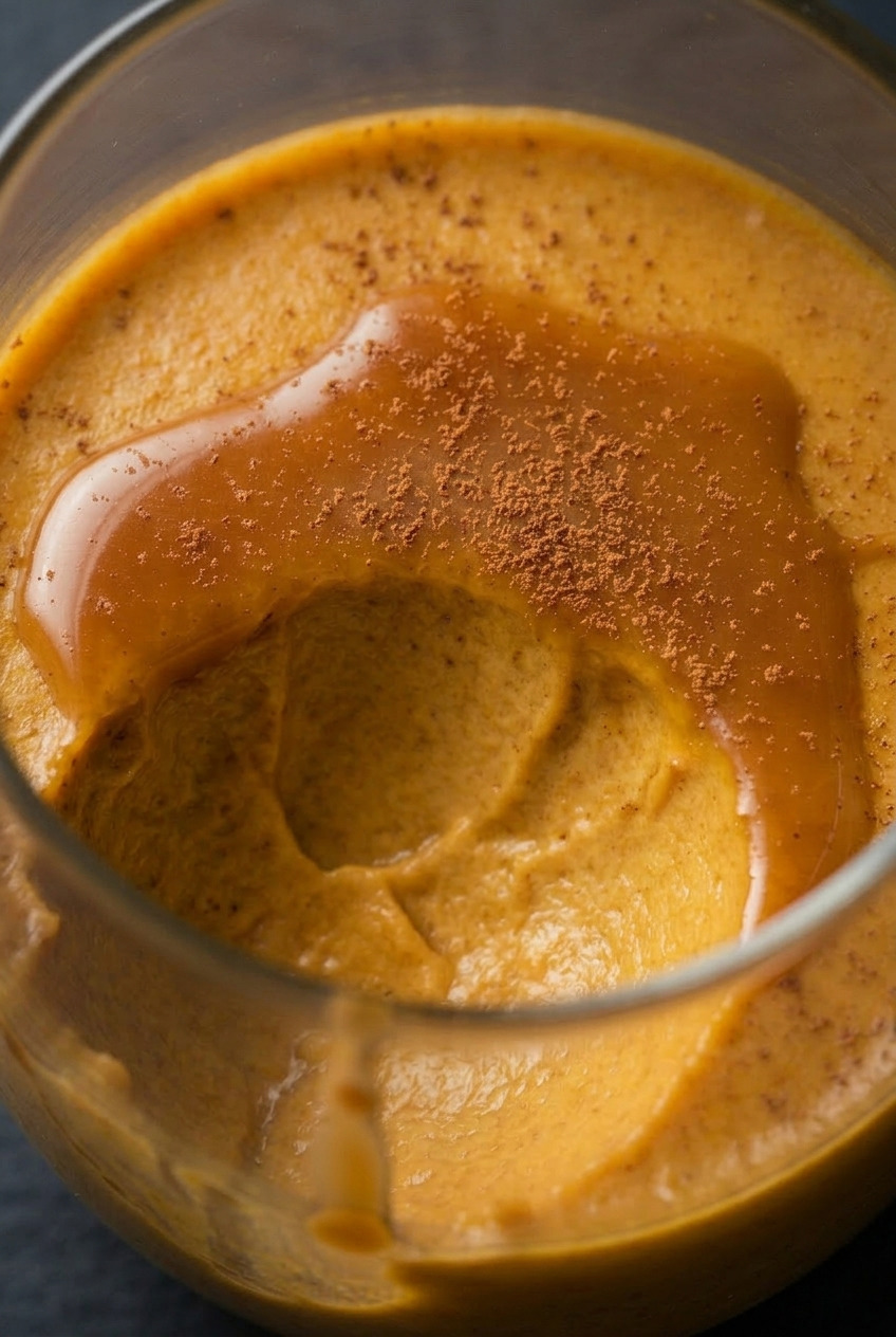 pumpkin panna cotta close up