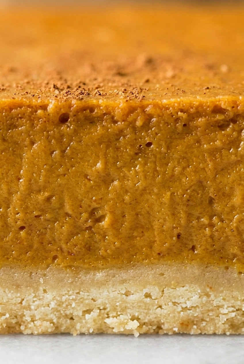 pumpkin pie bars close up