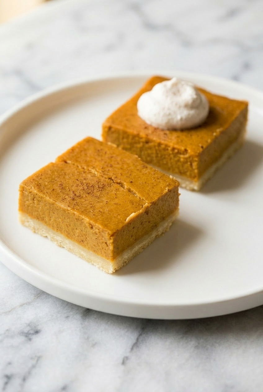 pumpkin pie bars served