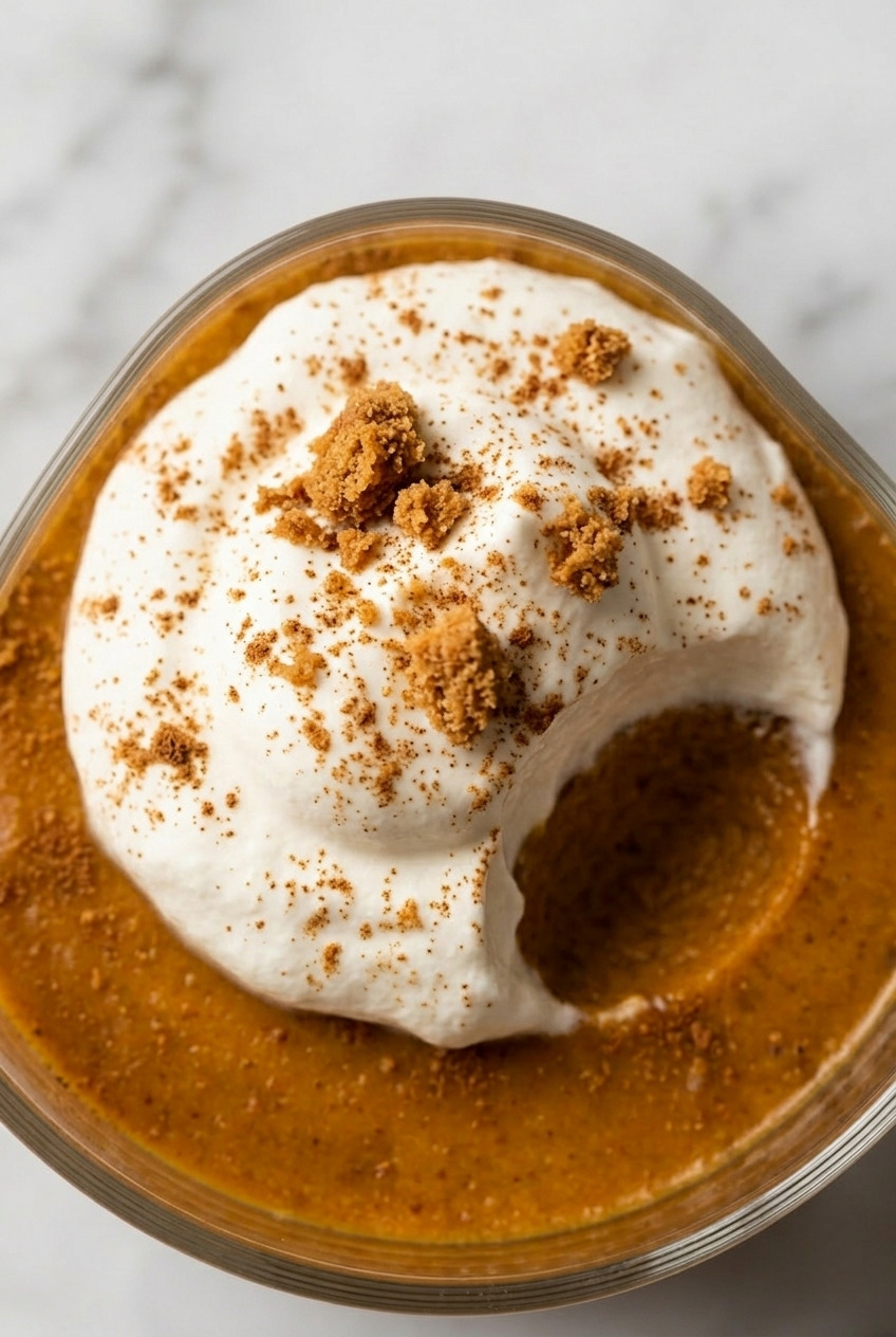 pumpkin pudding close up