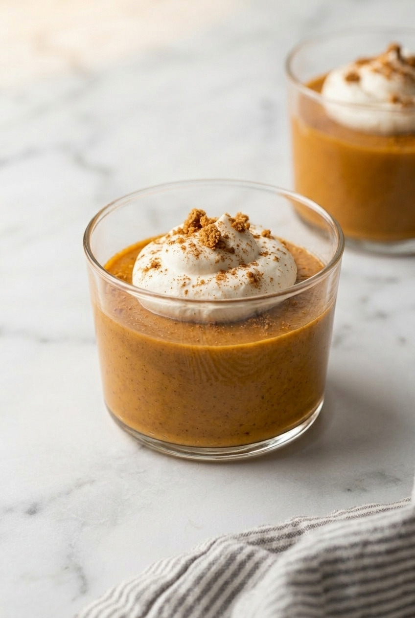 pumpkin pudding side view