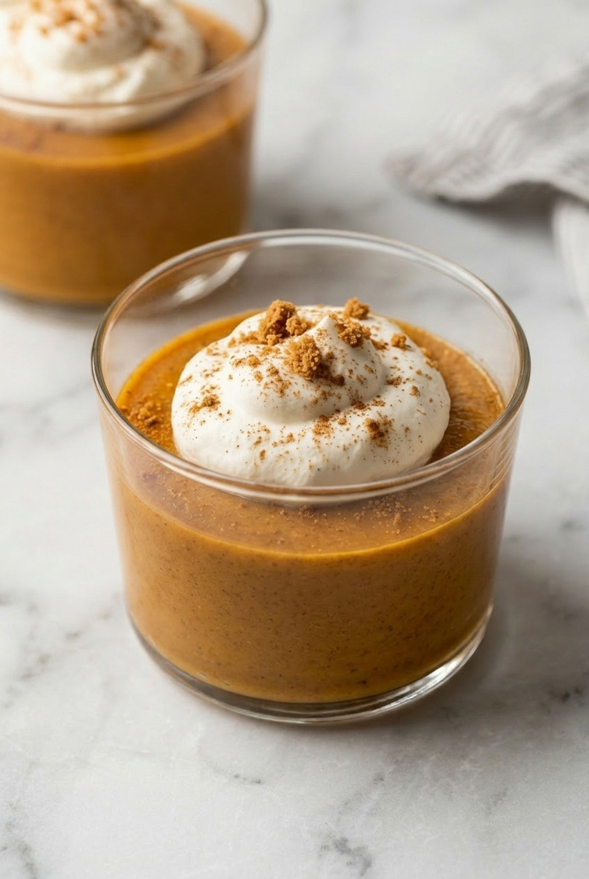 pumpkin pudding served