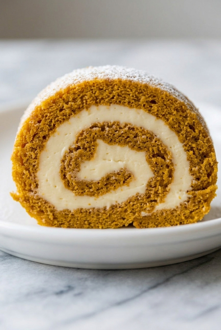 pumpkin roll close up