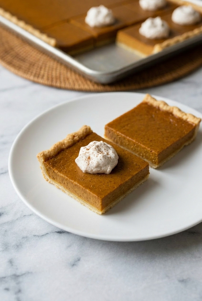 pumpkin slab pie dinner scene