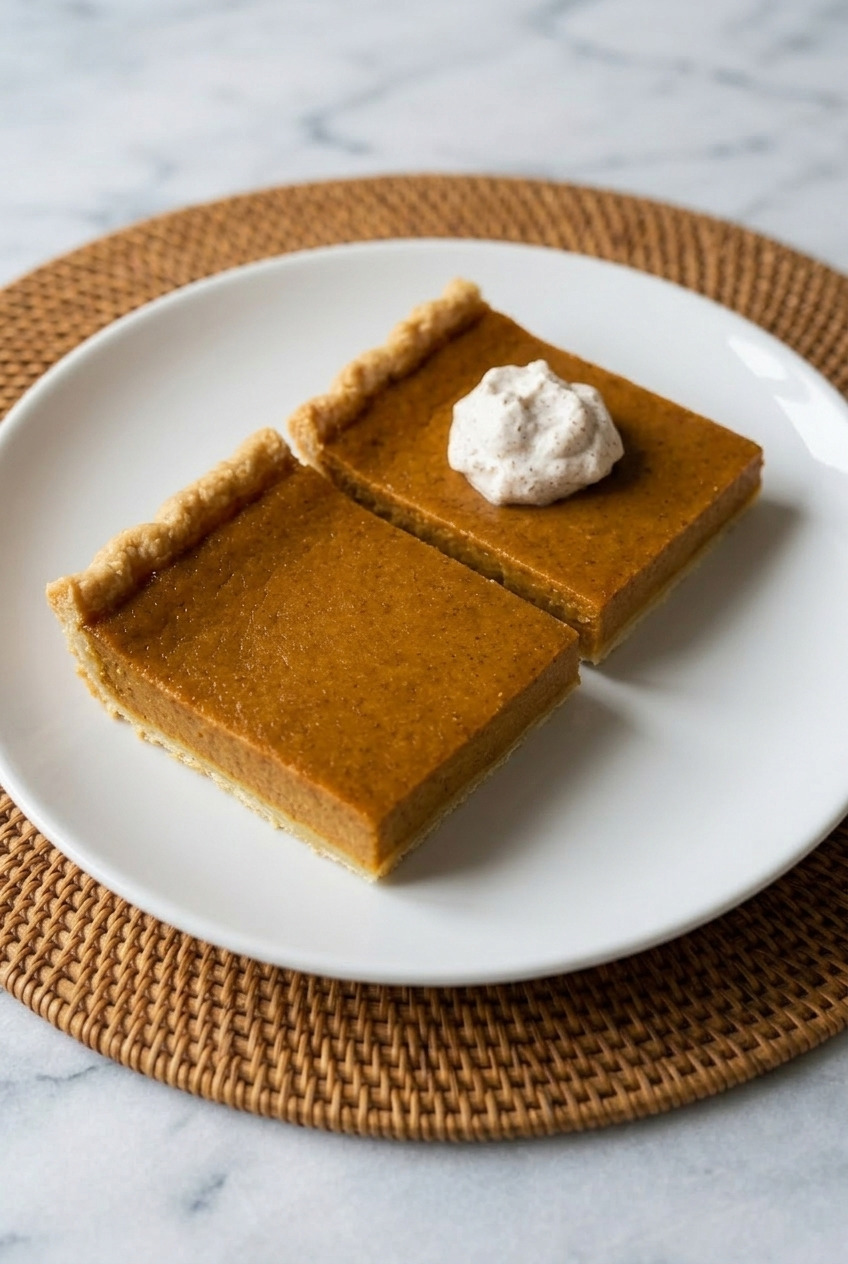 pumpkin slab pie side view