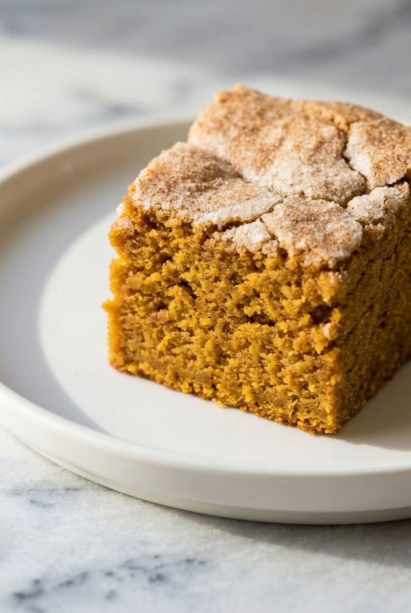 pumpkin snickerdoodle bars close up