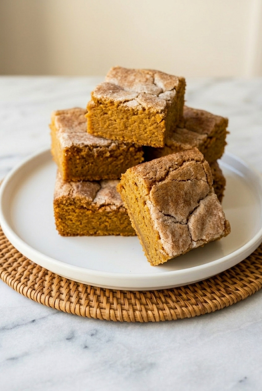 pumpkin snickerdoodle bars dinner scene