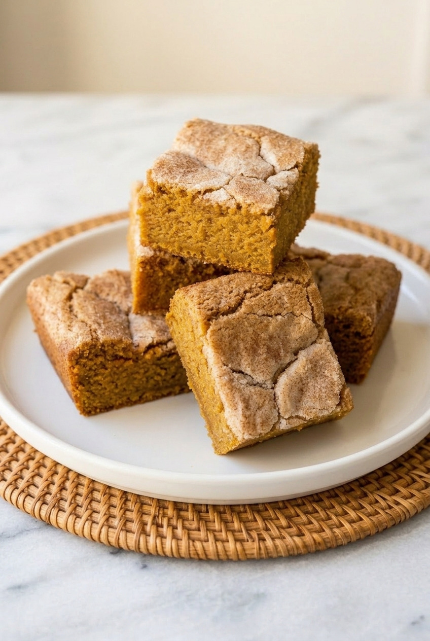 pumpkin snickerdoodle bars side view