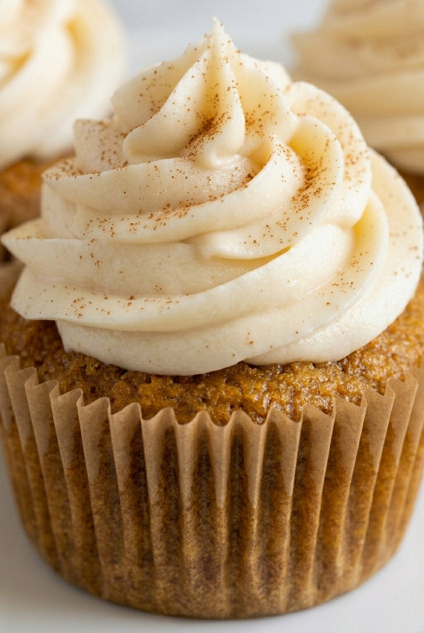 pumpkin spice cupcakes close up