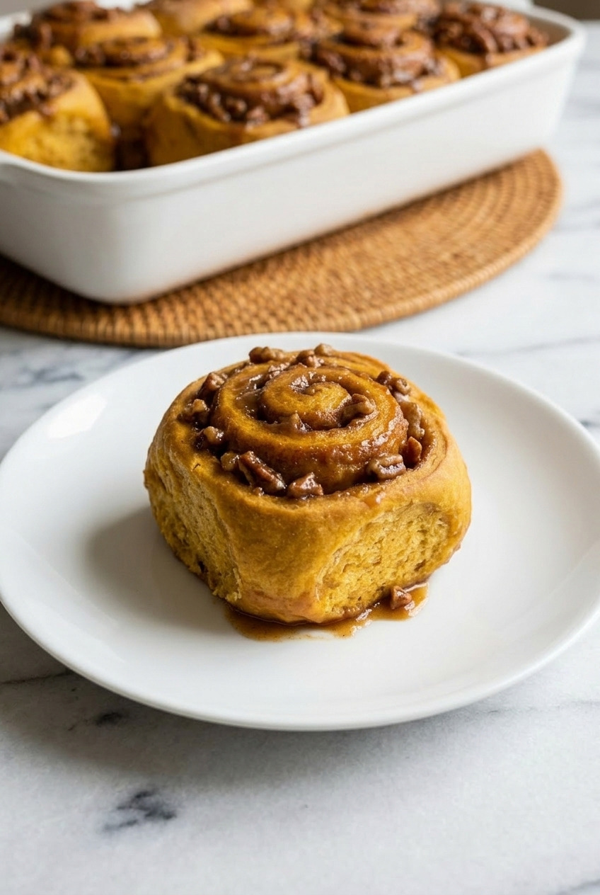 pumpkin sticky buns side view
