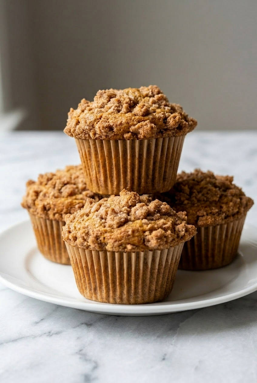 pumpkin streusel muffins dinner scene